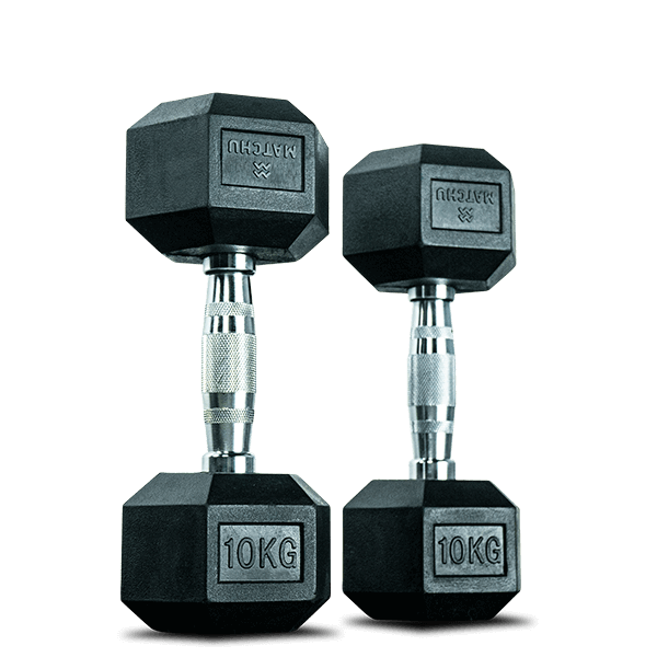Rubber Hex Dumbbell | Commercial Grade Free Weight for Home & Gym Strength Training