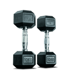 Rubber Hex Dumbbell | Commercial Grade Free Weight for Home & Gym Strength Training
