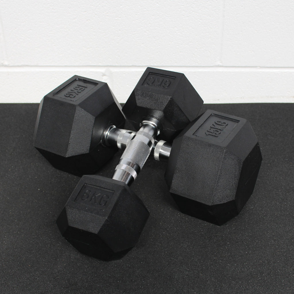 Rubber Hex Dumbbell | Commercial Grade Free Weight for Home & Gym Strength Training