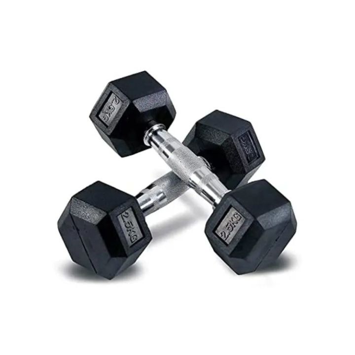 Rubber Hex Dumbbell | Commercial Grade Free Weight for Home & Gym Strength Training