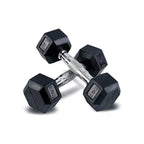 Rubber Hex Dumbbell | Commercial Grade Free Weight for Home & Gym Strength Training