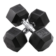 Rubber Hex Dumbbell | Commercial Grade Free Weight for Home & Gym Strength Training