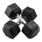 Rubber Hex Dumbbell | Commercial Grade Free Weight for Home & Gym Strength Training