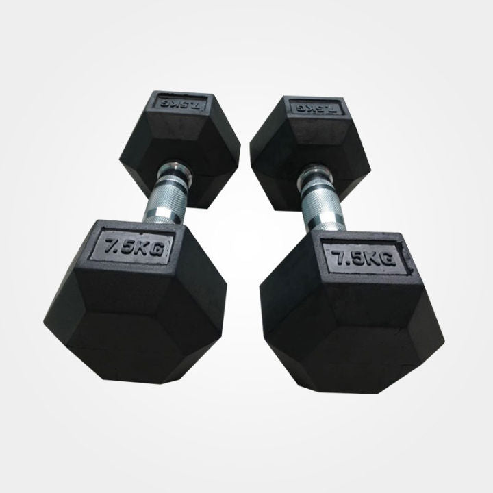 Rubber Hex Dumbbell | Commercial Grade Free Weight for Home & Gym Strength Training