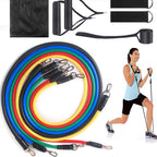 Resistance Band Set with Handles, Door Anchor & Ankle Straps | 5 Level Home Gym Resistance Tubes
