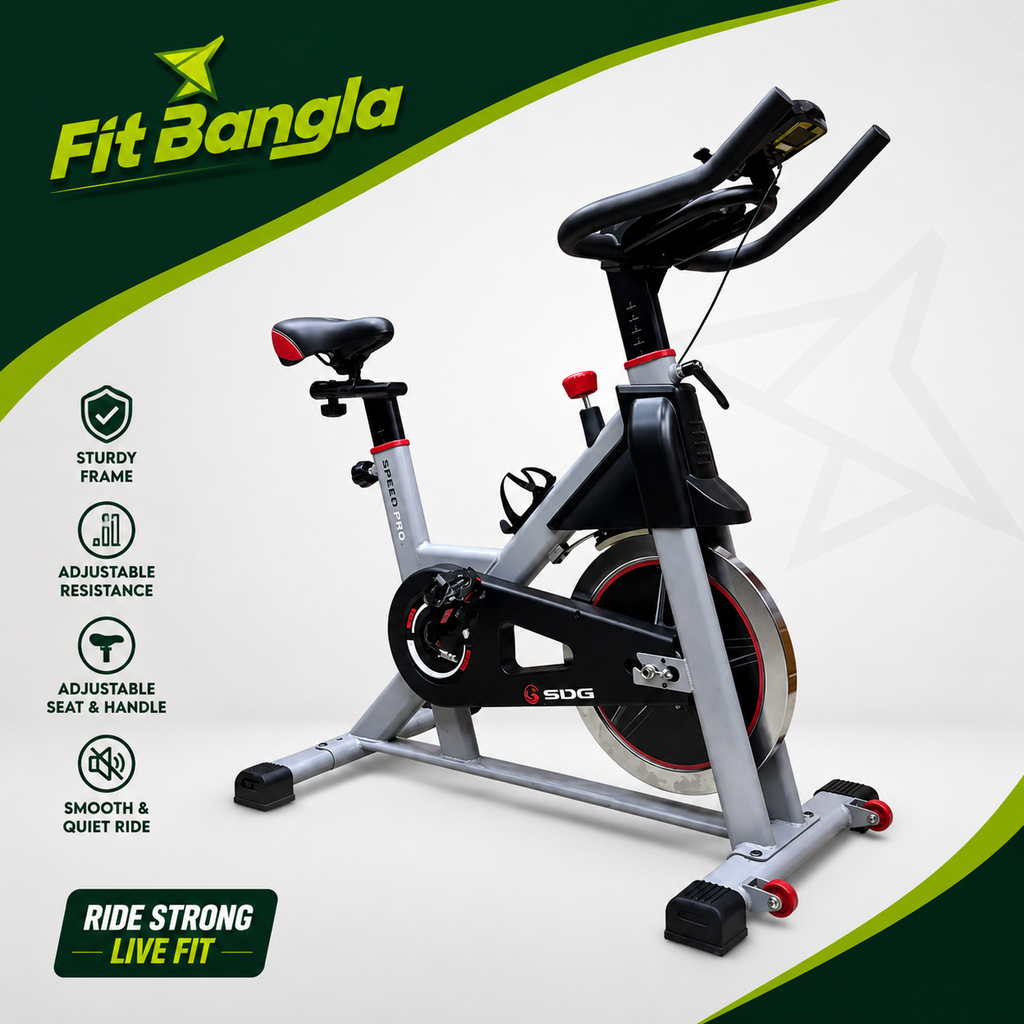 Indoor Spin Bike | Heavy Duty Exercise Bike with Adjustable Resistance for Home & Gym