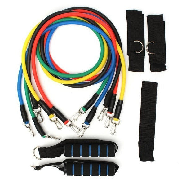 Resistance Band Set with Handles, Door Anchor & Ankle Straps | 5 Level Home Gym Resistance Tubes