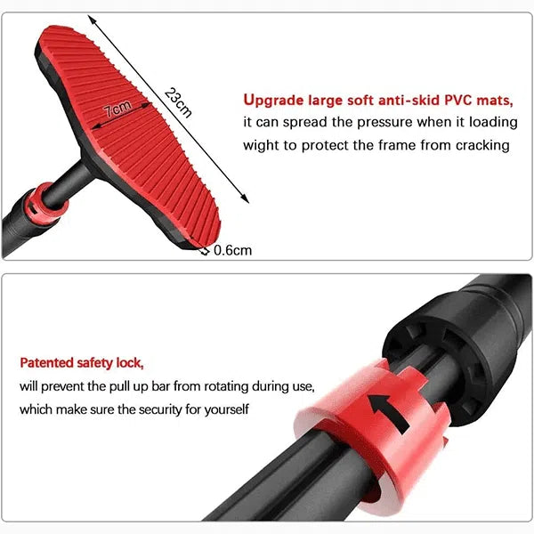 FitBangla Pro Adjustable Door Pull Up Bar  Heavy Duty Chin Up Bar | Push Up Bar | Core & Upper Body Trainer | No Drill Installation